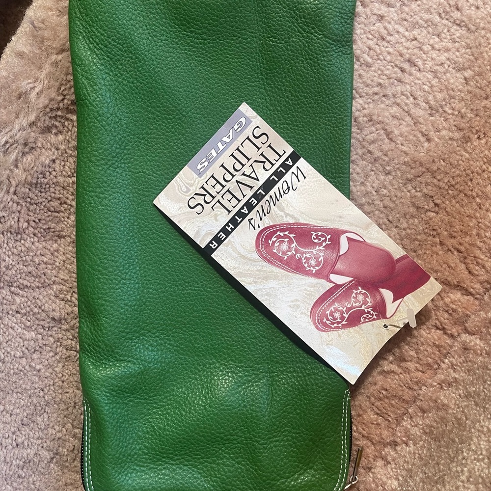 Women’s ALL LEATHER Travel slippers SMALL w/travel case - Picture 6 of 7